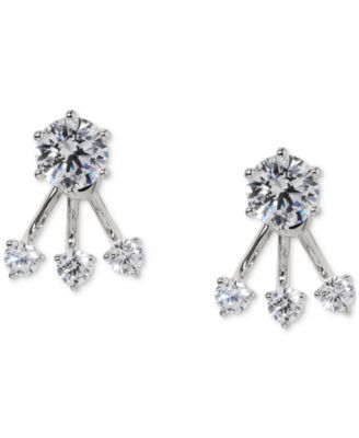 Eliot Danori Silver-Tone Stone Jacket Earrings, Exclusively at Macy's