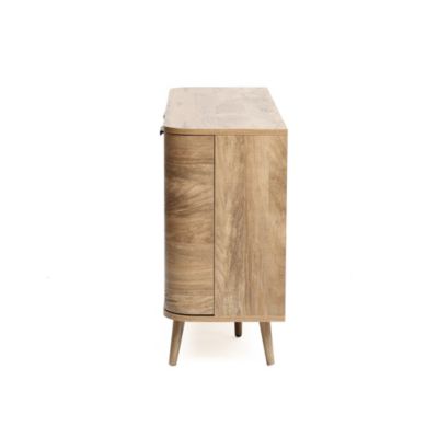 Natural Oak Manufactured Wood 3-Door 53.3-Inch Wide Buffet Cabinet