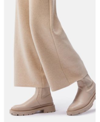 Women's Organic Color Cashmere Wide-Leg Pants