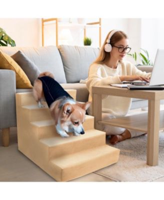 Home Base 5-Step Dog Stairs for Bed, Dog Steps for Couch,  Pet Stair for Cats and Dogs Non-Slip and High Density Foam