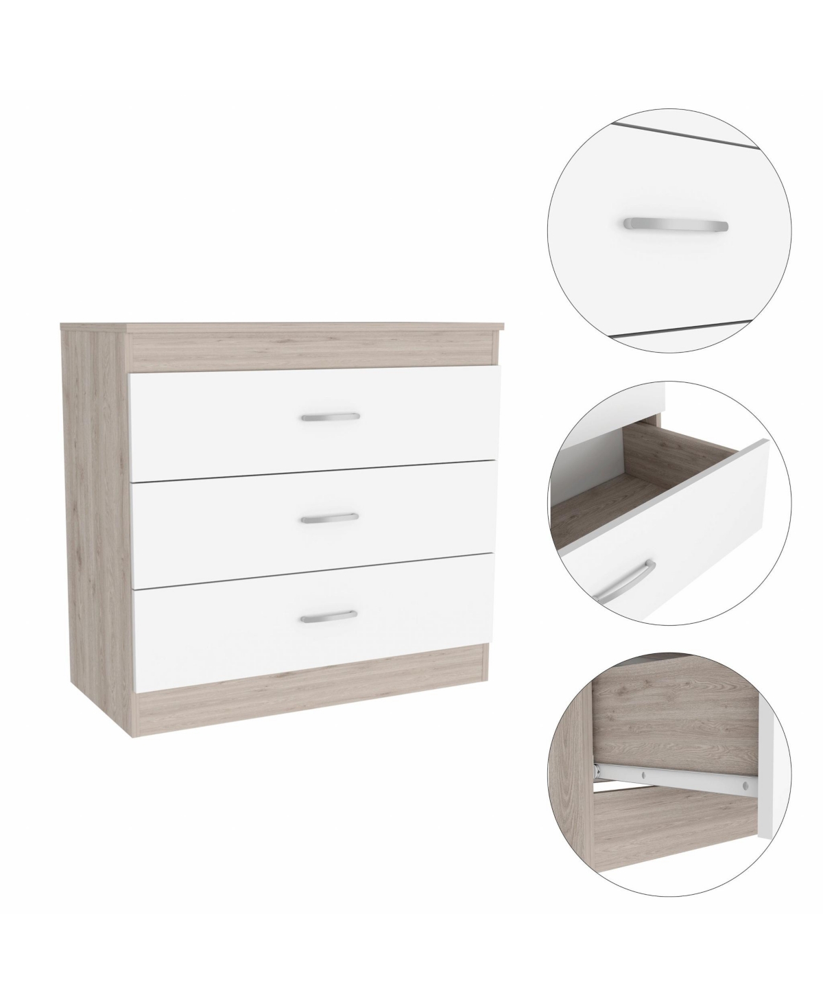 Modern Three-Drawer Dresser for Small Spaces and Home Organization