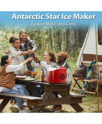 Countertop Ice Maker — Portable, Self-Cleaning, 26.5 lb/24H, 9 Bullet Cubes in 6 Min, Includes Basket & Scoop — Home, Kitchen, Office, Bar, RV