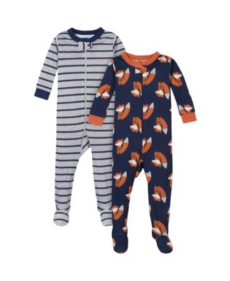 Toddler Boys 2-Pack Snug Fit Footed Cotton Pajamas
