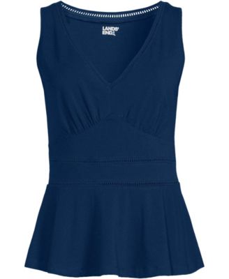 Women's Lightweight Jersey Peplum V-Neck Tank Top