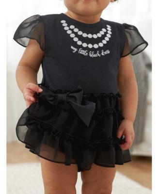 Baby Girls "Little Black Dress" with Tutu and Accent Bow