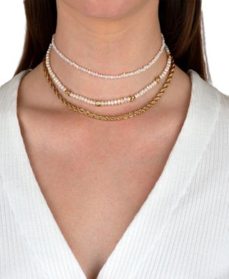 By Adina Eden Tiny Cultivated Pearl Choker Necklace 18690₽