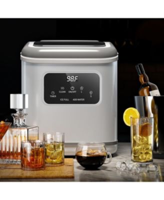 27-lb Countertop Ice Maker with LED Display and Self-Cleaning Function