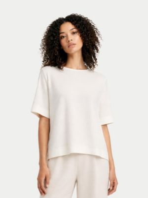 Women's Box-Cut Cotton Silk Cashmere Blend T-Shirt