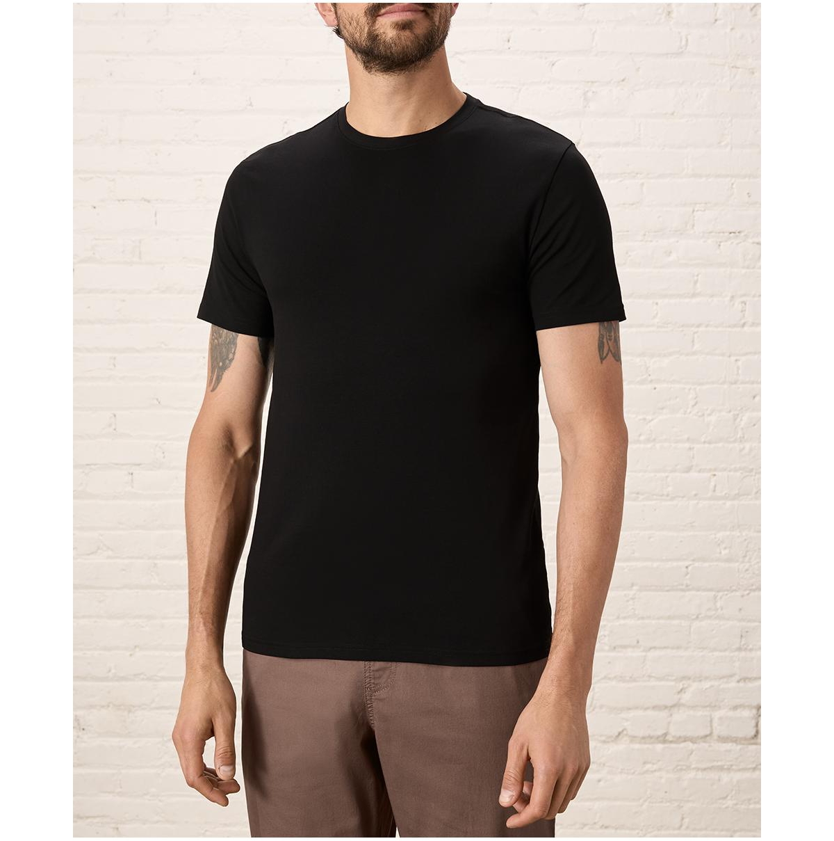 Men's Organic Cotton Luxe Stretch Jersey Slim Crew Neck Tee - Plum