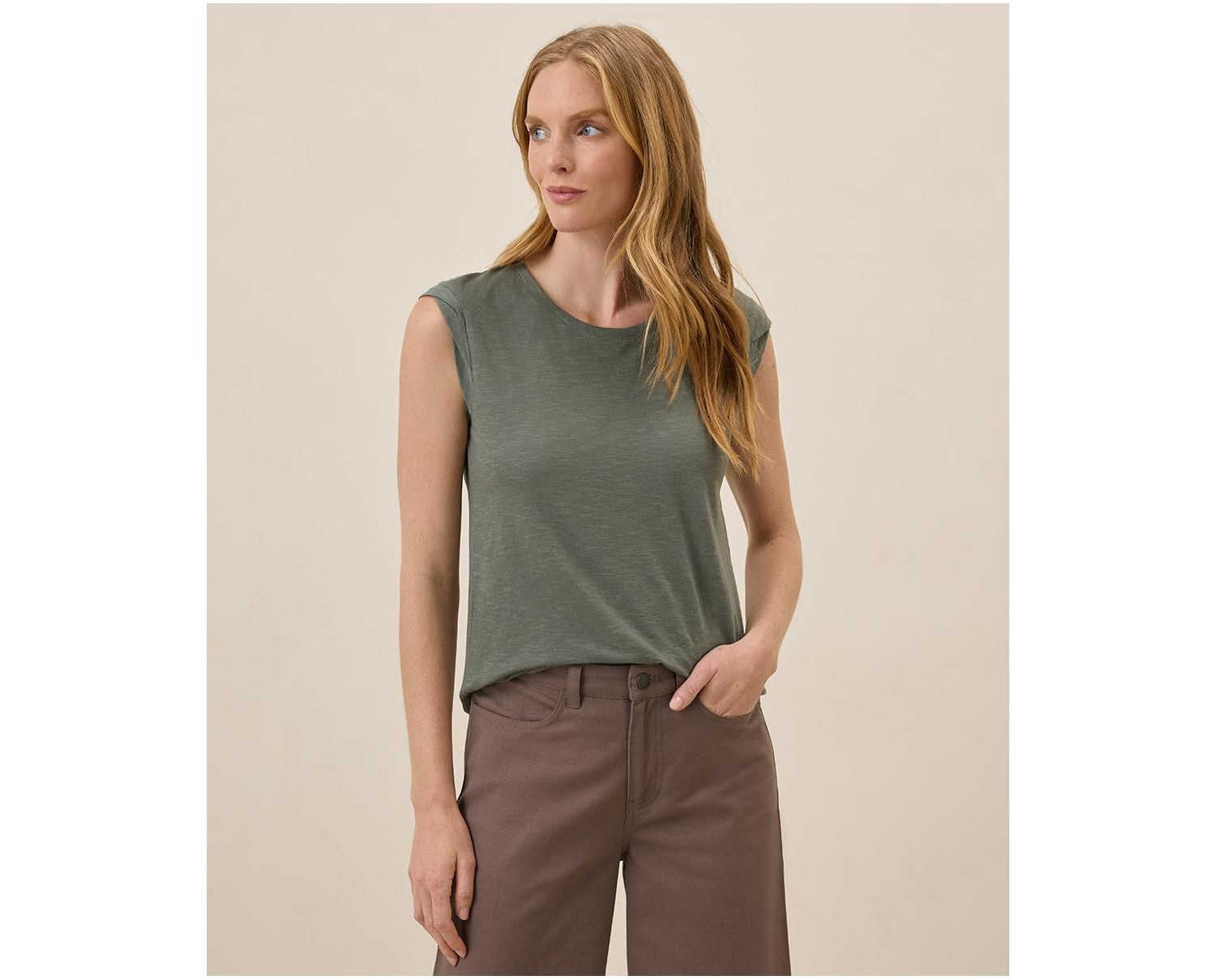 Women's Organic Cotton Featherweight Slub Muscle Tee