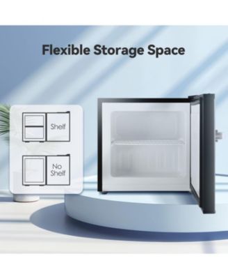 Mini Freezer, 1.2 Cu. Ft Small Upright Freezer with Handle, Removable Shelves, 7-Level Adjustable Thermostat, Low Noise Freezer