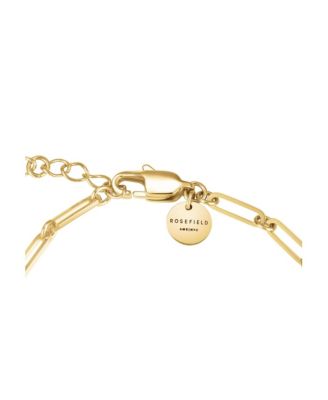 Crystal Bar Bracelet In 14K Yellow Gold Plated Stainless Steel