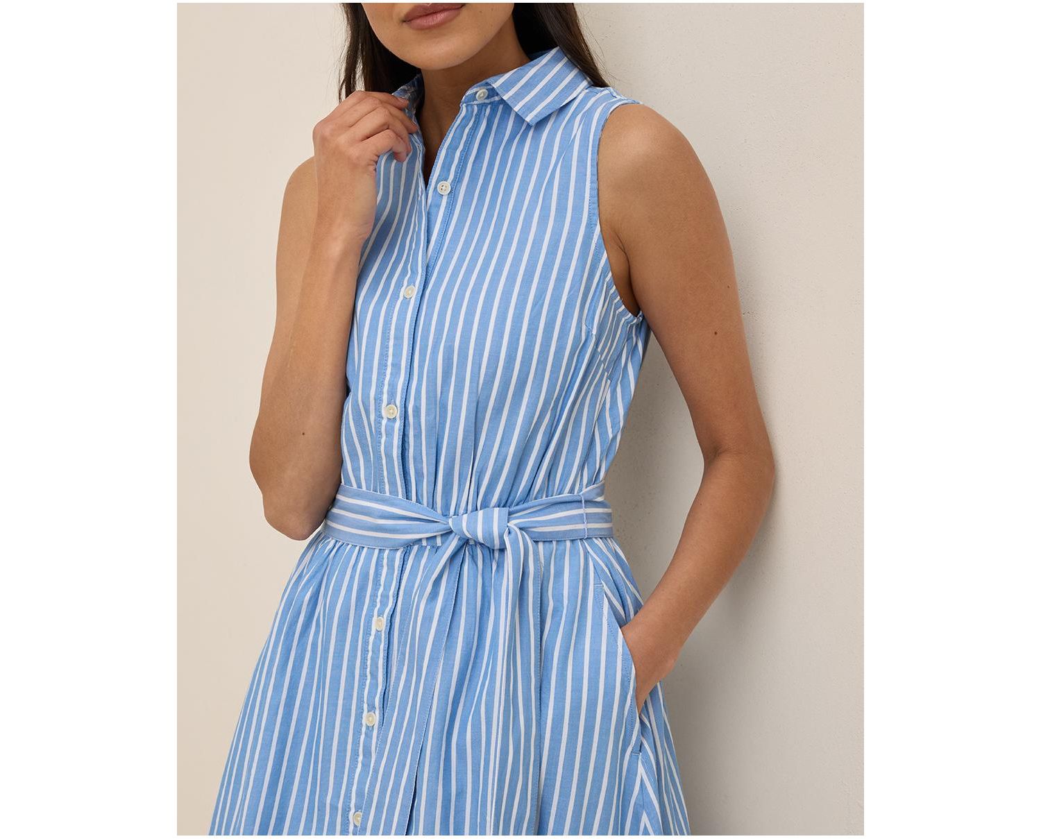 Women's Organic Cotton Sunset Lightweight Cotton Sleeveless Shirtdress