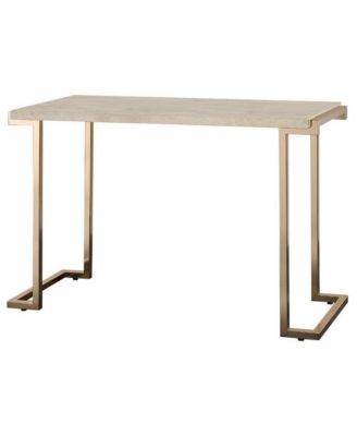 Faux Marble Coffee Table with Iron Sled Base – Elegant and Sturdy