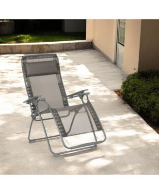 Graphite Metal Outdoor Zero Gravity Chair with Matching Cushion