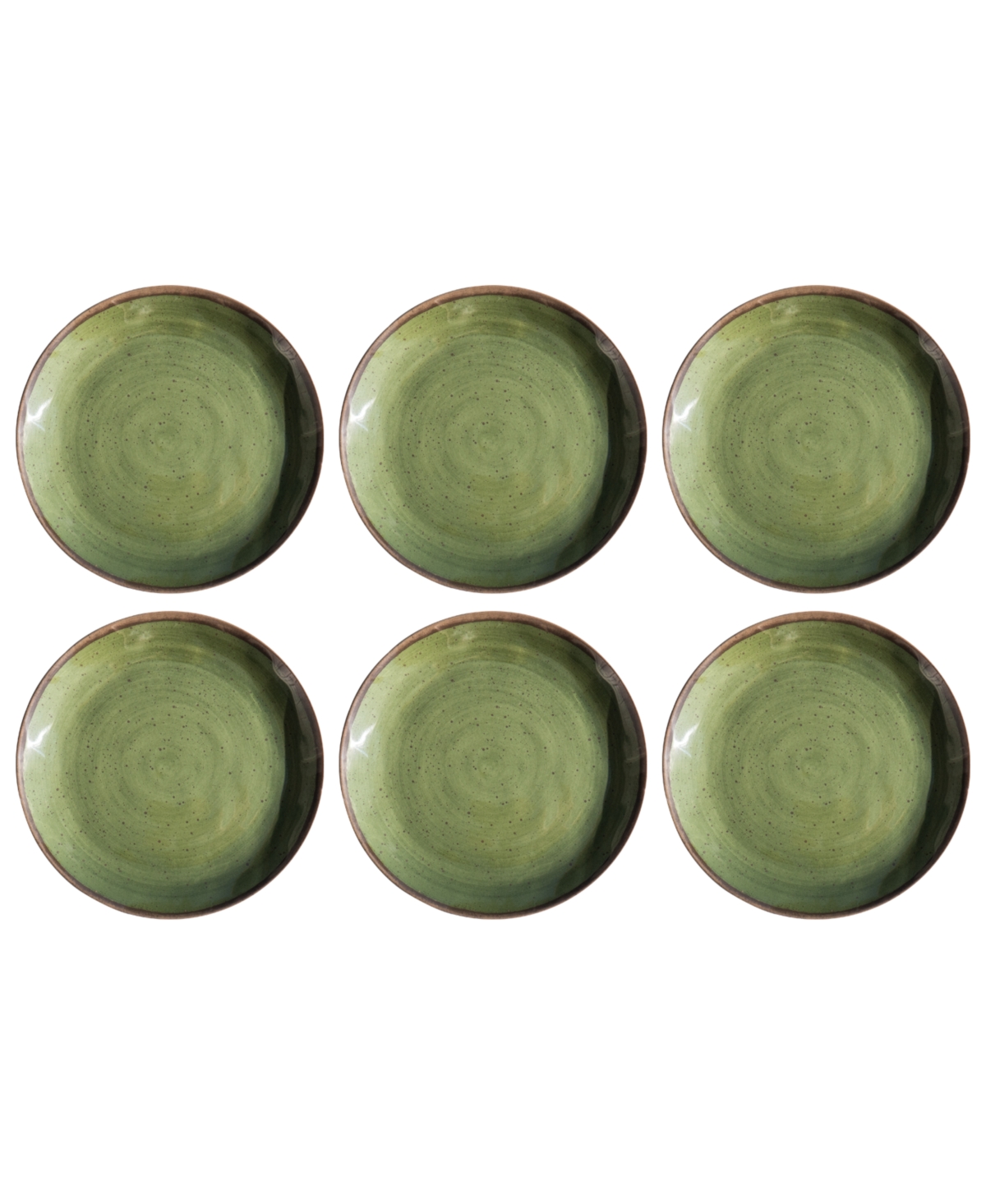 Retreat Pottery 6-Pc. Dinner Plates, Service For 6 - Green