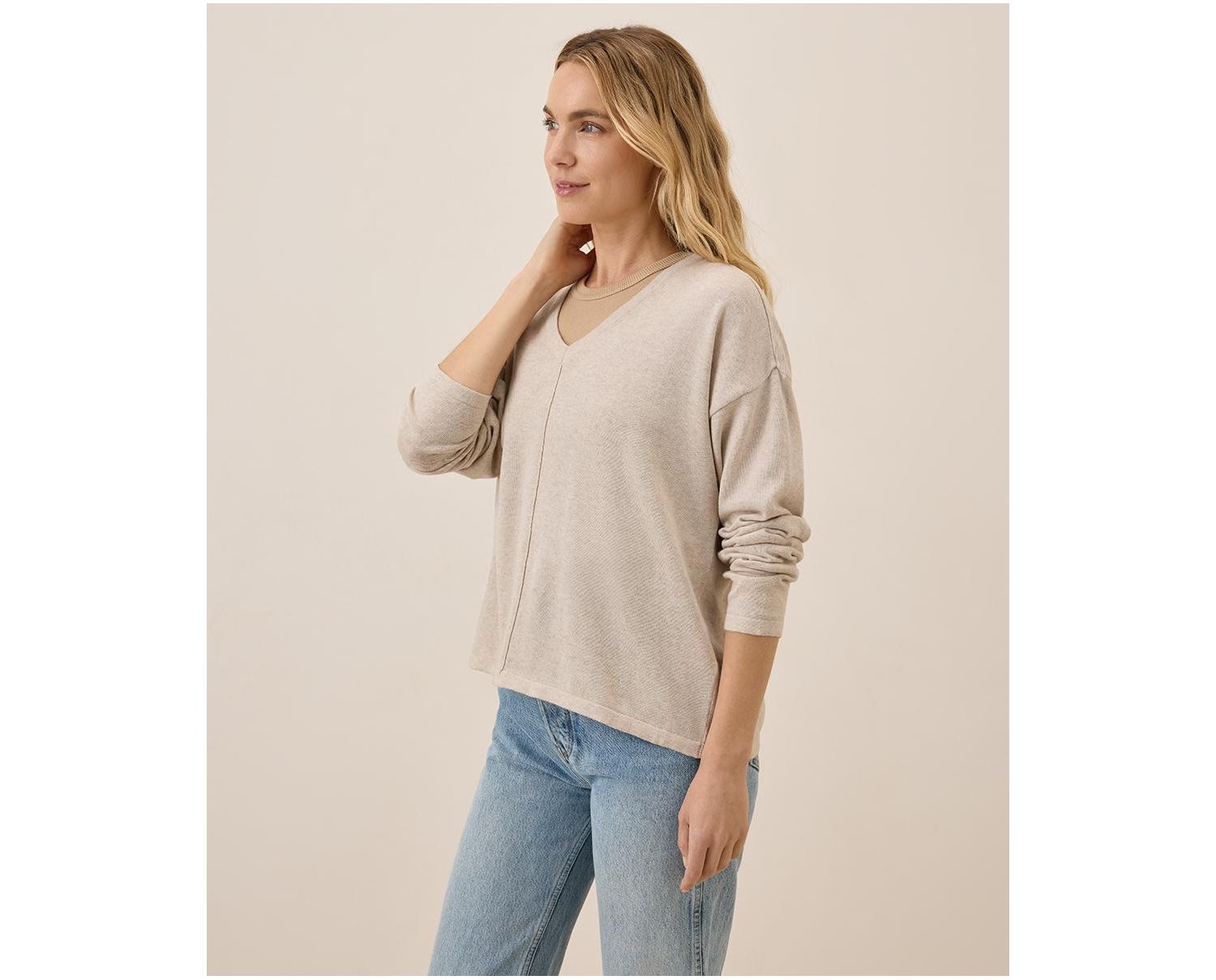 Women's Organic Cotton Classic Fine Knit Relaxed Sweater