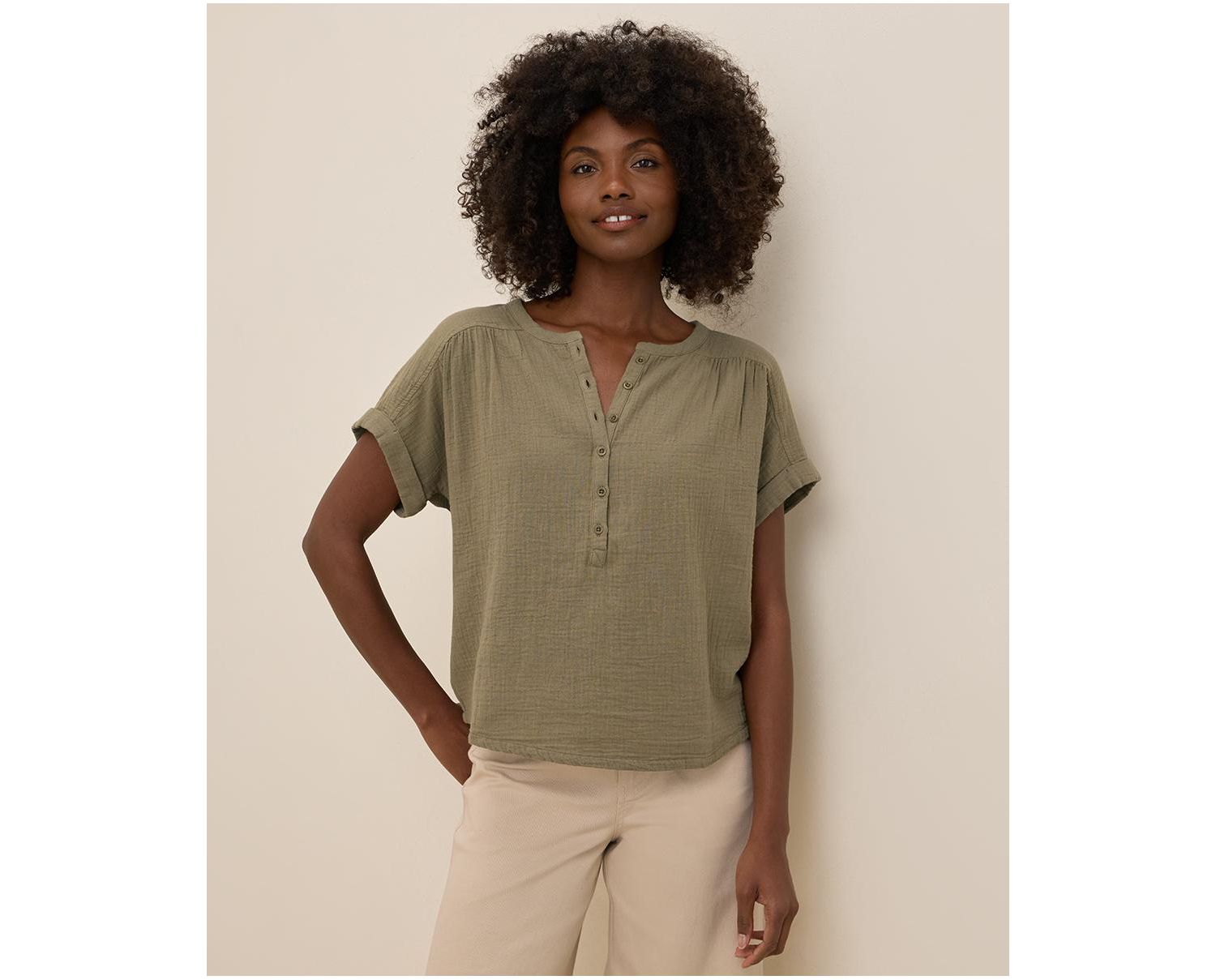 Women's Organic Cotton Coastal Double Gauze Popover