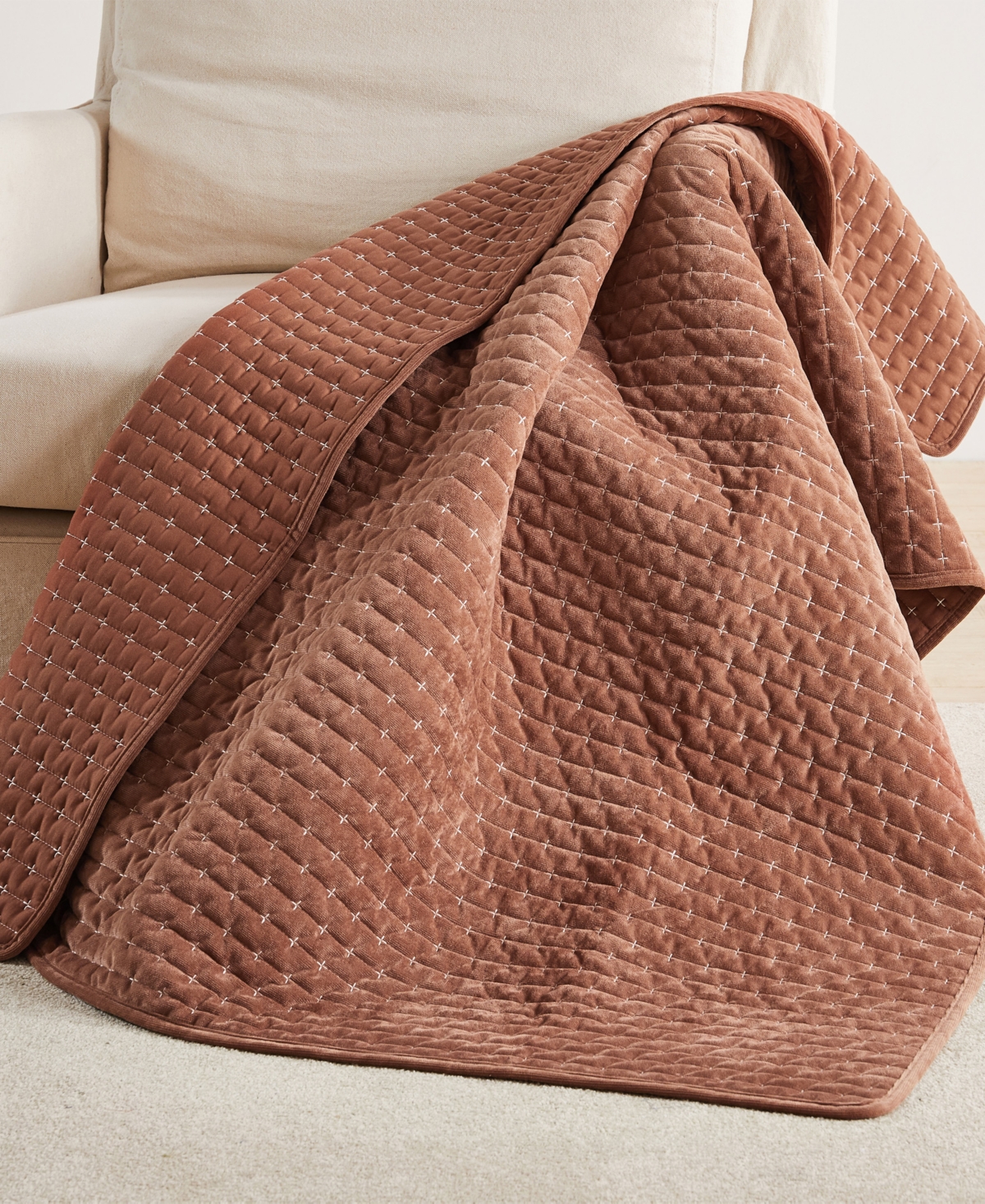 Levtex Velvet Stitch Reversible Quilted Throw, 50" X 60"