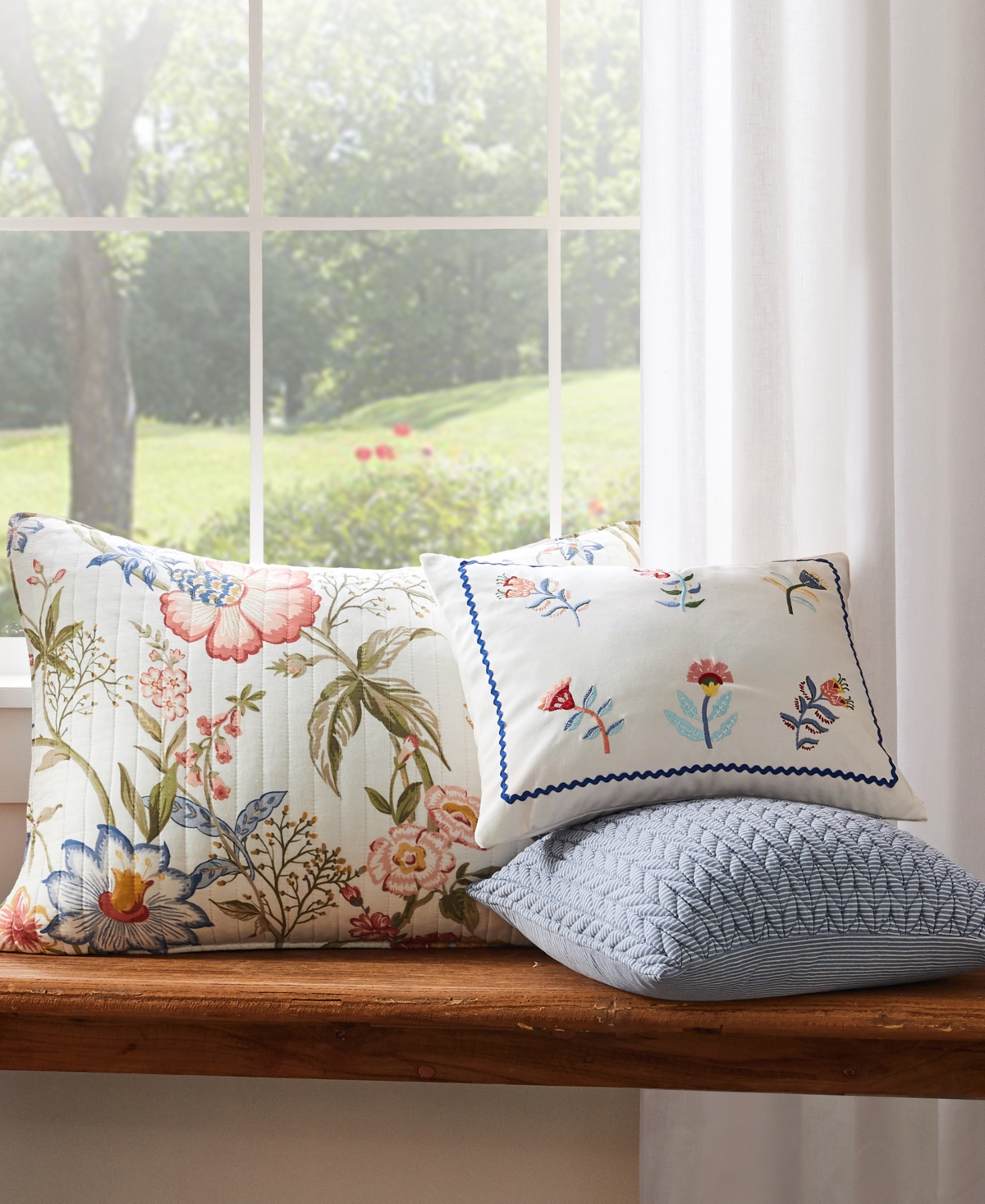 Levtex Maileen Textured Decorative Pillow, 16" X 16" In Blue