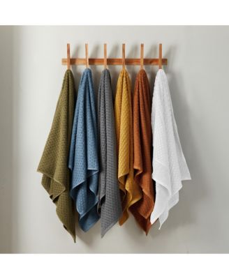 Quick-Drying Cotton Diamond Waffle Textured 4-Piece Bath Towel Set