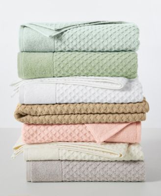 Quick-Drying Cotton Diamond Waffle Textured 4-Piece Bath Towel Set
