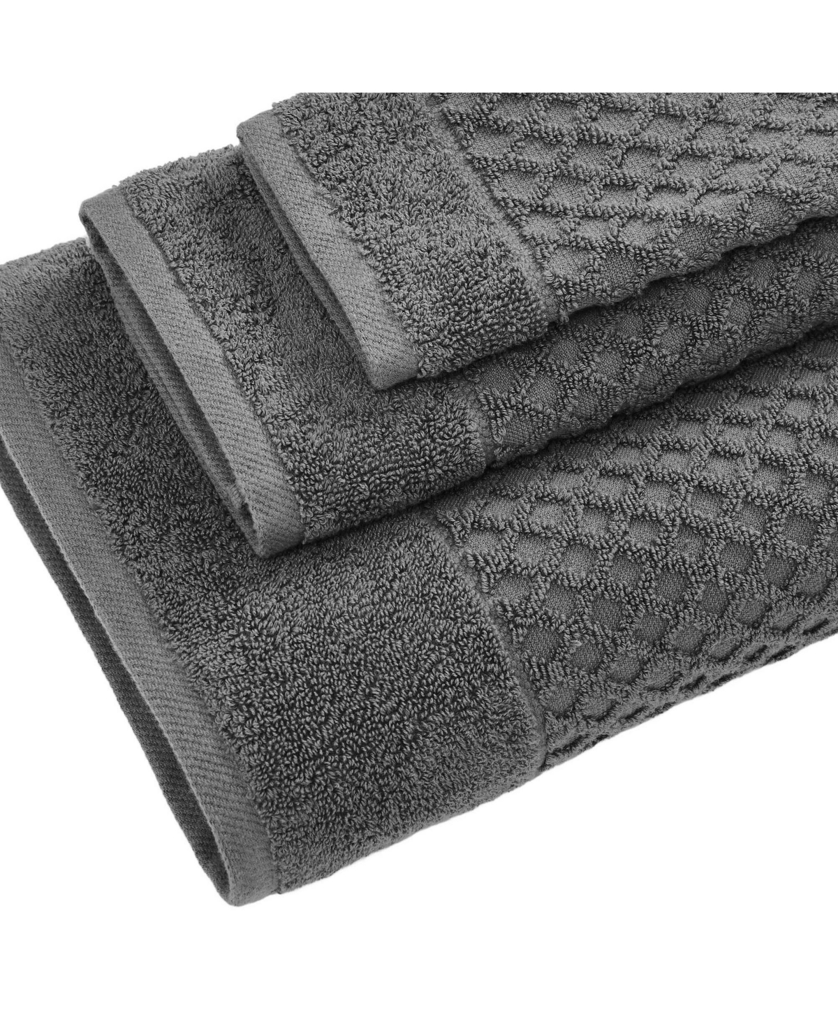 Linery & Co. Quick-Drying Cotton Diamond Waffle Textured Bath Towel, 54" x 27"