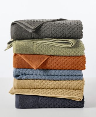 Quick-Drying Cotton Diamond Waffle Textured 6-Piece Bath Towel Set 54x27x0.5 inches,26x16 inches