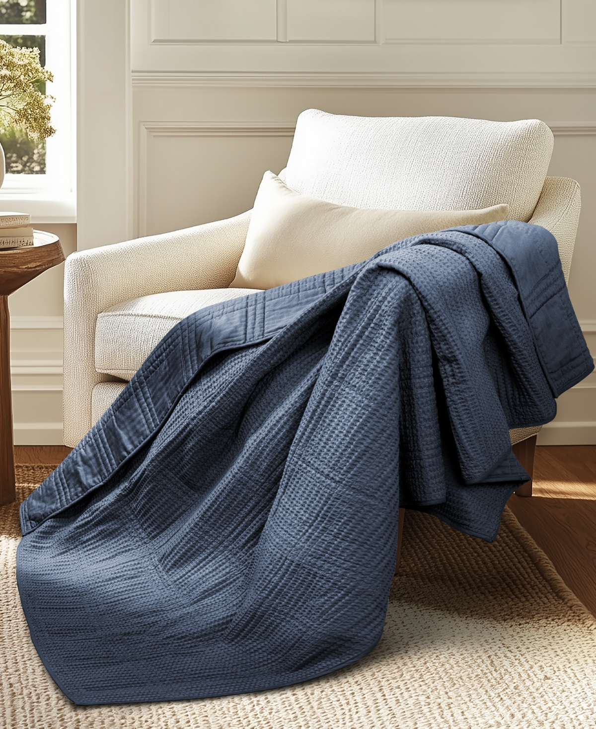 Levtex Cloud Waffle Textured Quilted Throw, 50" X 60"