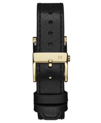Women's Marquee Square Black Leather Strap Watch, 22mm
