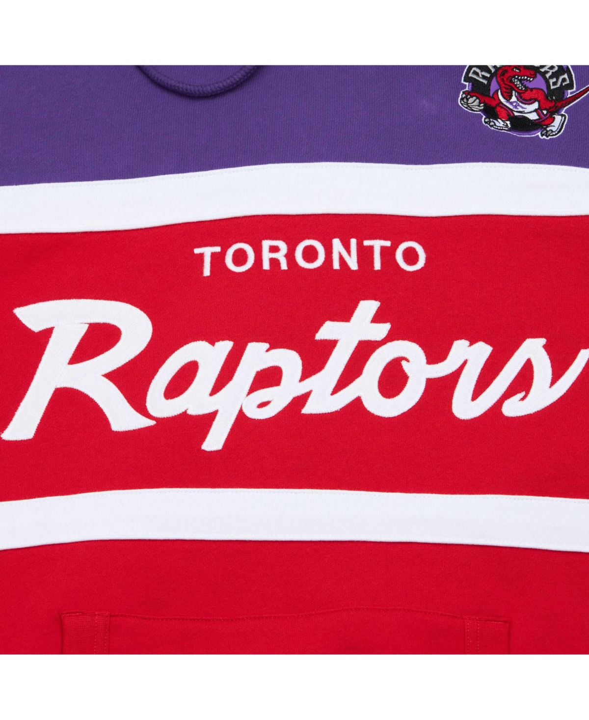 Mitchell & Ness Men's Red/purple Toronto Raptors Head Coach Pullover Hoodie In Red,purple