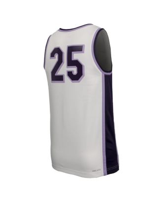 Men's White Kansas State Wildcats 25 Retro Replica Basketball Jersey