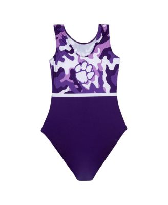 Big Girls Purple Clemson Tigers Elite Replica Leotard
