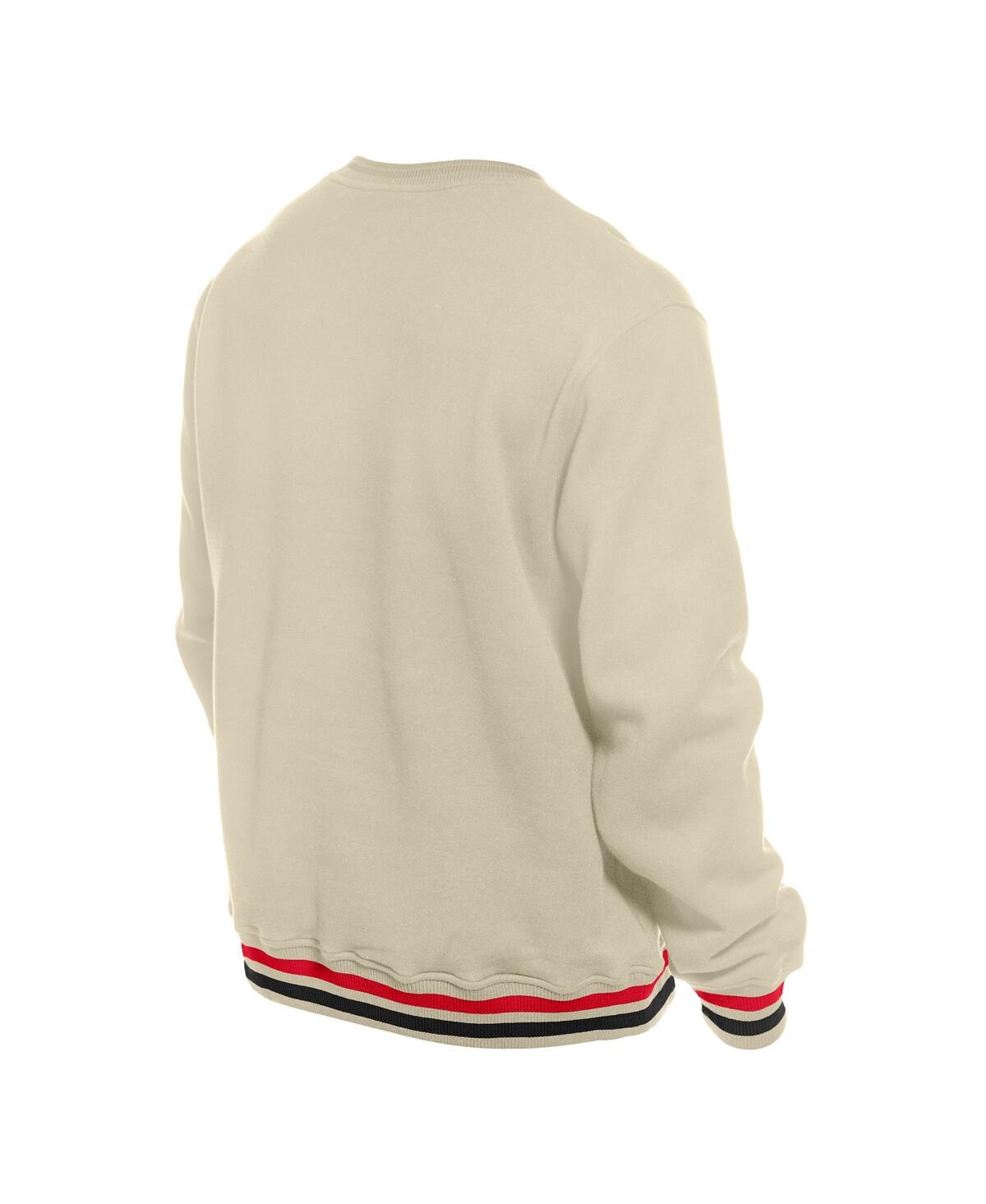 NEW ERA MEN'S CREAM CINCINNATI REDS THROWBACK PULLOVER SWEATSHIRT 