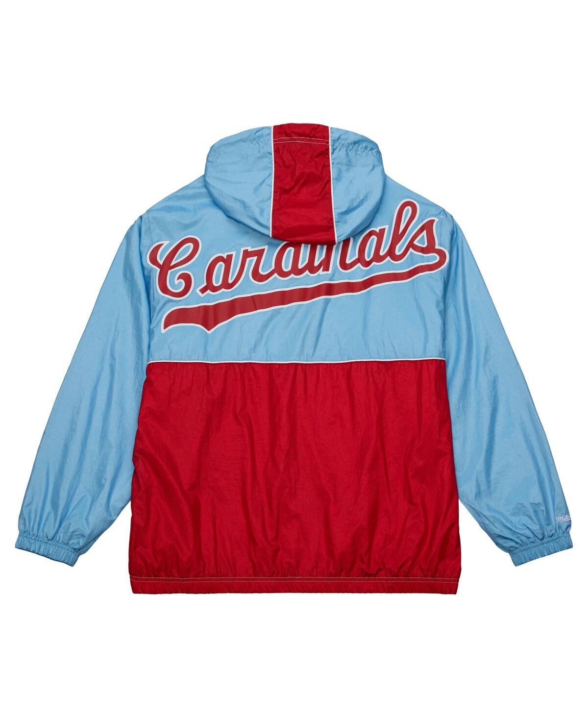 Mitchell & Ness Men's Light Blue St. Louis Cardinals Team Og 2.0 Anorak Half-zip Windbreaker Hoodie Jacket In Light Blue