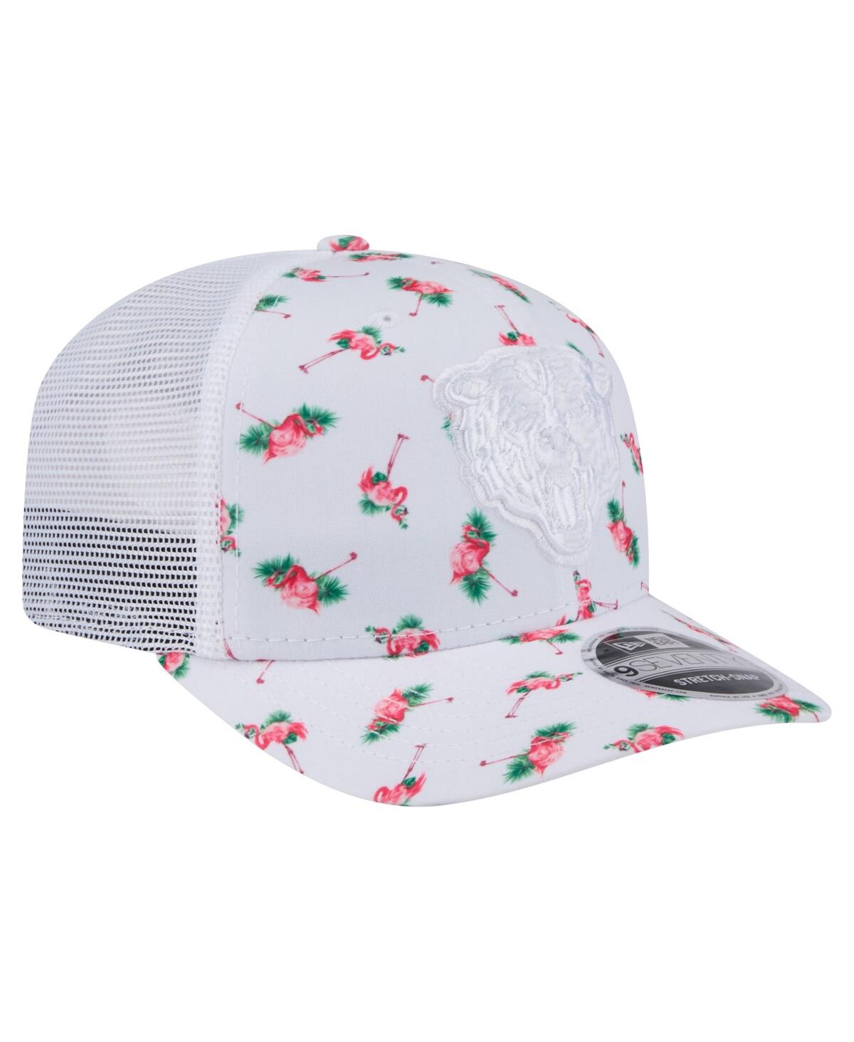 New Era Men's White Chicago Bears Adventure Flamingo Pattern 9seventy Stretch-snap Hat In White