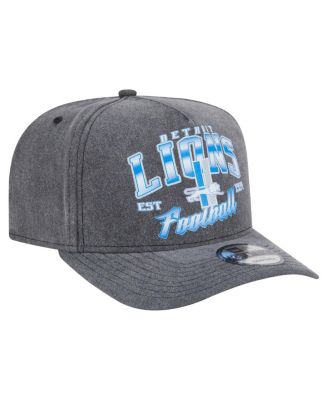 Men's&nbsp;Black Detroit Lions Throwback Washed A-Frame 9FIFTY Snapback Hat