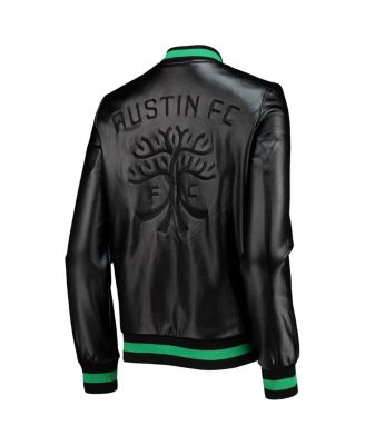 Women's Black Austin FC Full-Snap Bomber Jacket