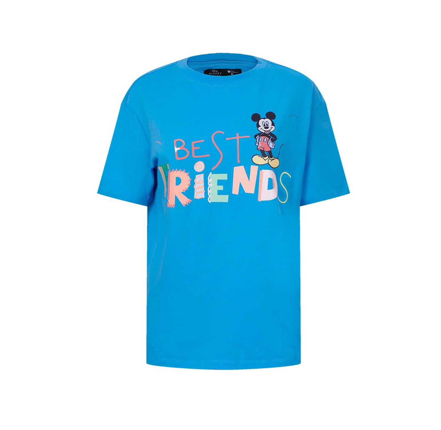 Women's Blue Mickey Friends Always Together Boyfriend T-Shirt