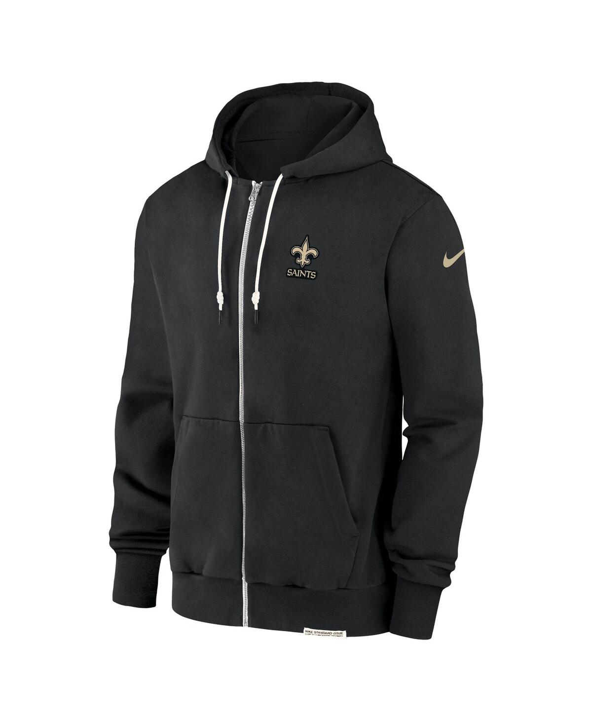 Nike Men's Black New Orleans Saints Sideline Performance Full-zip Hoodie Sweatshirt In Black