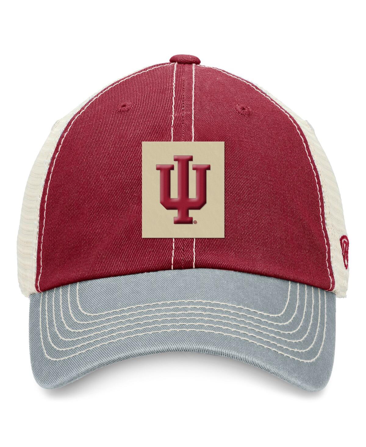 Top Of The World Men's Crimson Indiana Hoosiers Off Road Adjustable Trucker Hat In Crimson