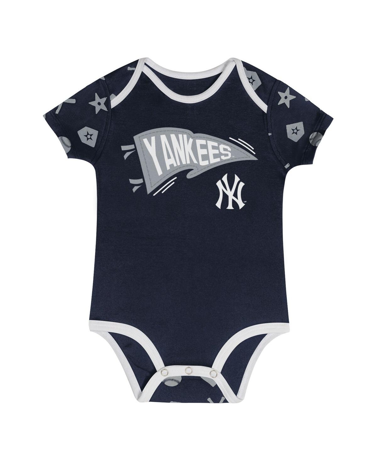 Outerstuff Baby Boys And Girls 2-piece Navy New York Yankees On Deck Diaper Cover Set In Navy