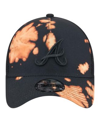 Men's&nbsp;Black Atlanta Braves Bleached A-Frame 9FORTY Adjustable Hat