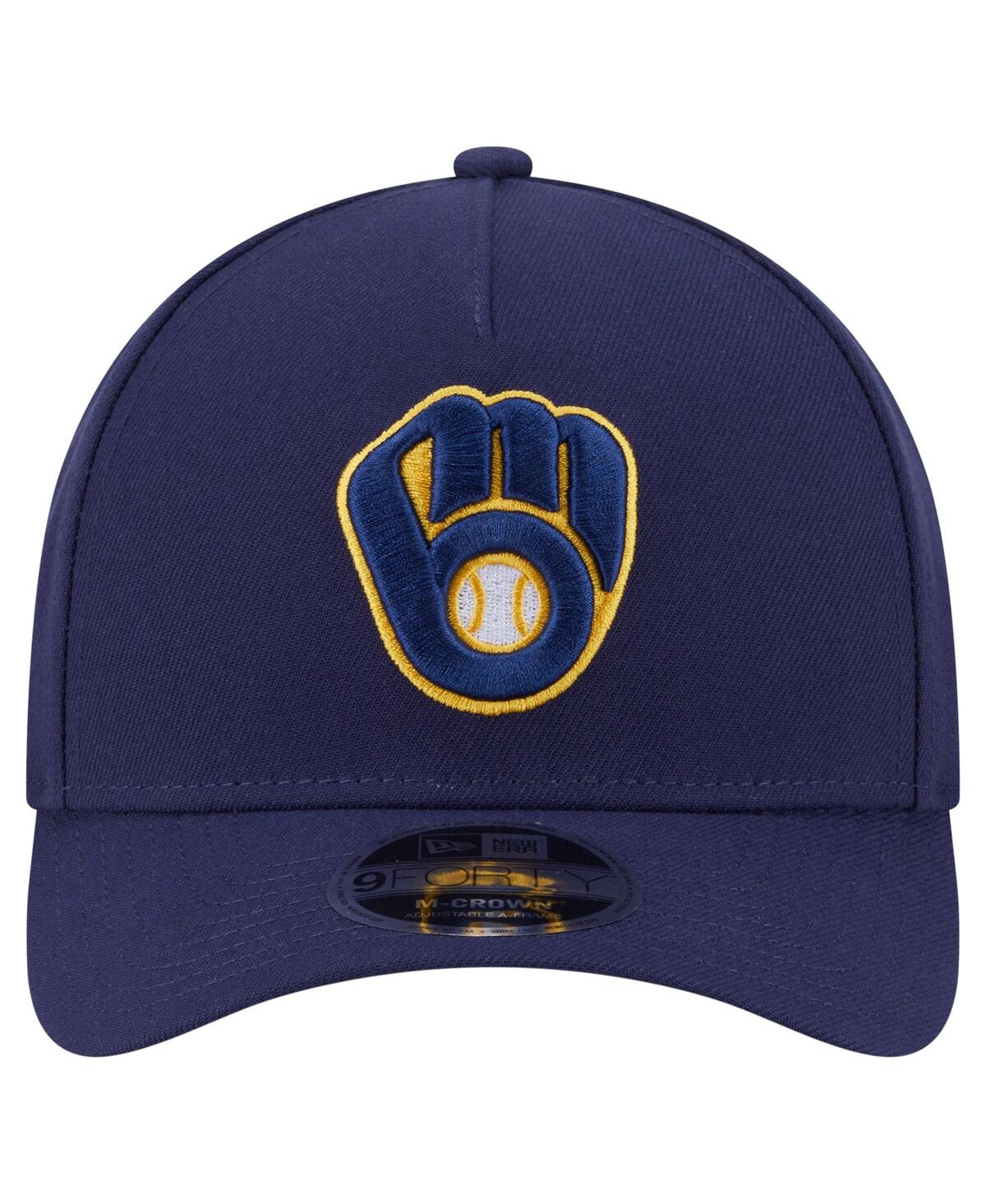 New Era Men's Navy Milwaukee Brewers 9forty M-crown Adjustable Hat In Navy