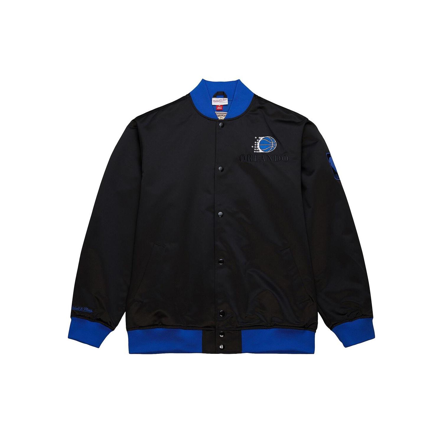 Men's Black Orlando Magic Hardwood Classics Team OG 3.0 Lightweight Satin Full-Snap Jacket