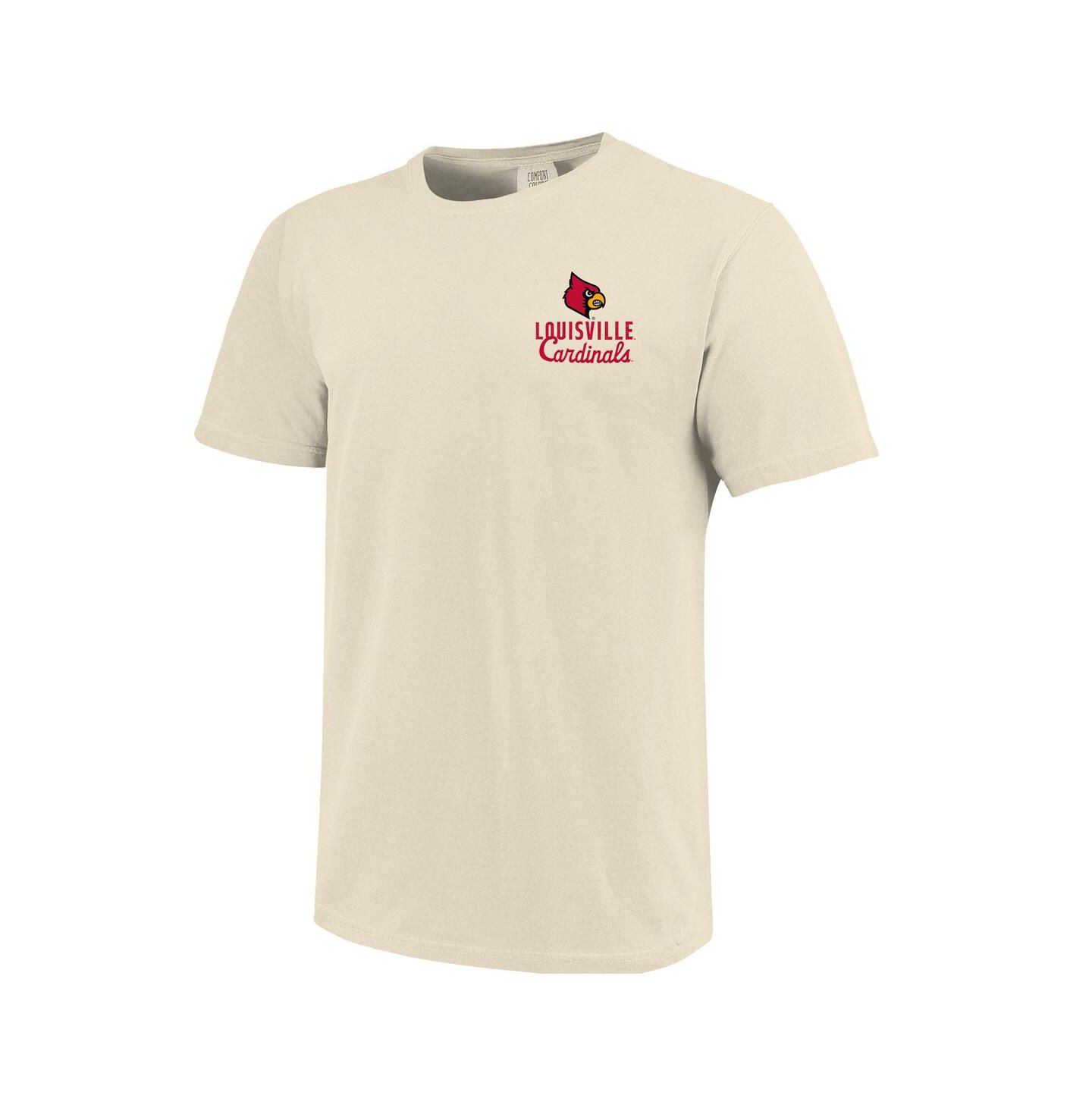Мужская футболка Image One Cream Louisville Cardinals Comfort Colors Mascot Overlay — фото 3