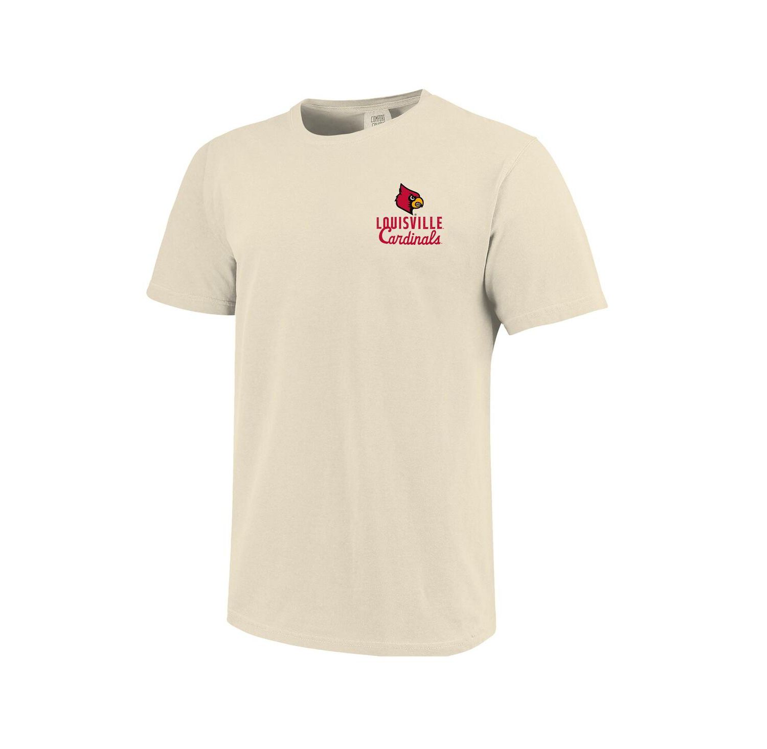 Men's Cream Louisville Cardinals Comfort Colors Mascot Overlay T-Shirt