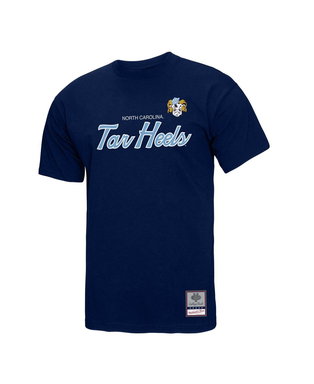 Mitchell & Ness Navy North Carolina Tar Heels Elite Script T-shirt In Blue