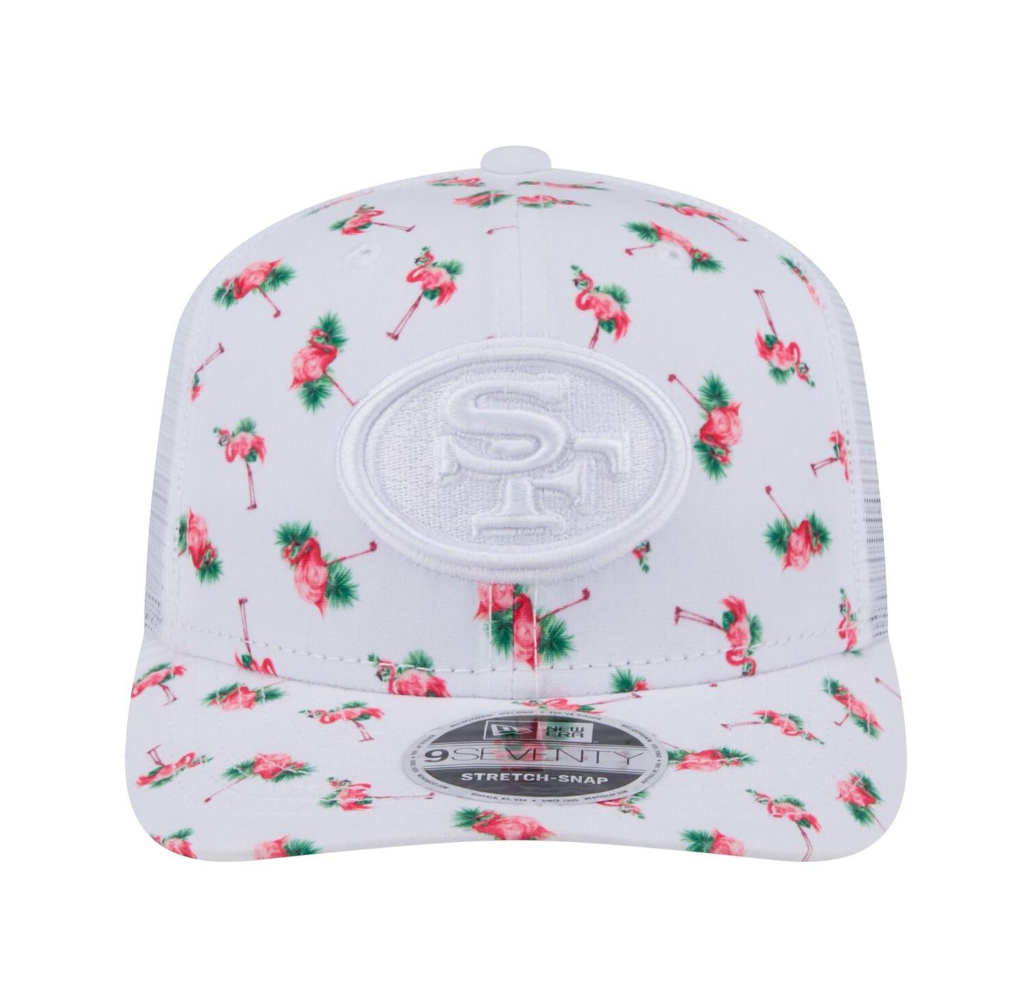 Men's White San Francisco 49ers Adventure Flamingo Pattern 9SEVENTY Stretch-Snap Hat