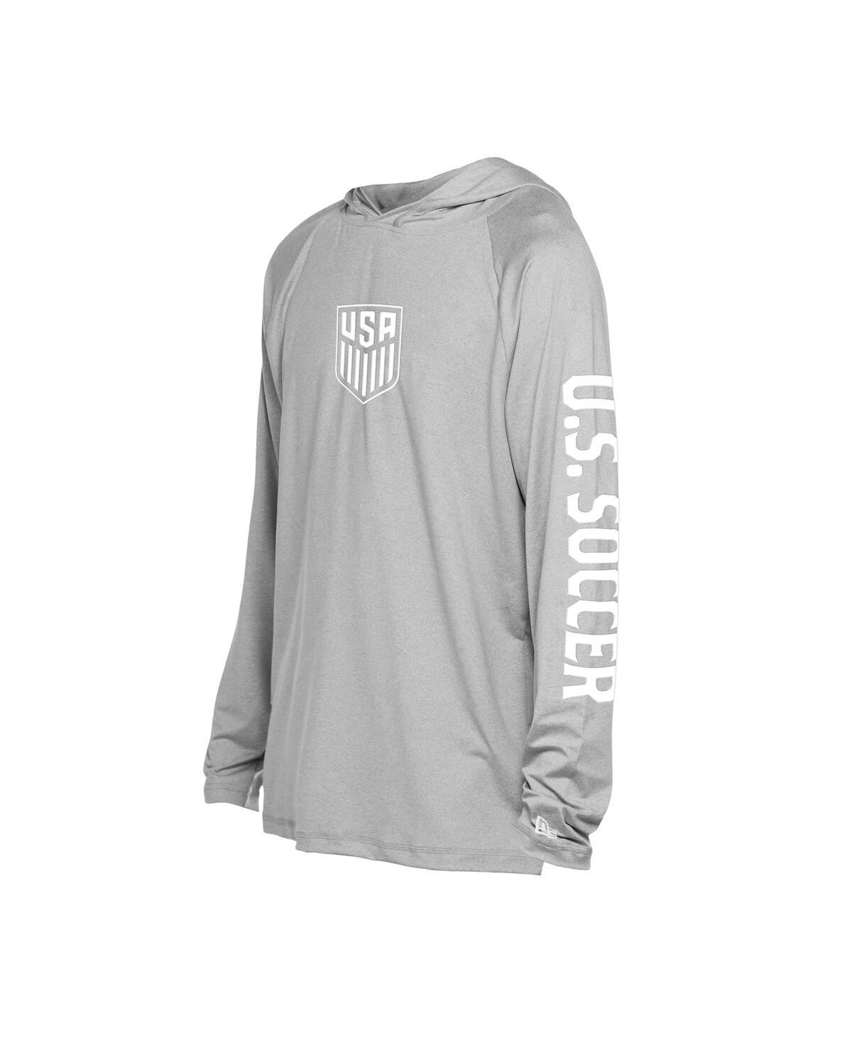 5th & Ocean Men's Gray Usmnt Adventure Raglan Long Sleeve Hooded T-shirt In Gray